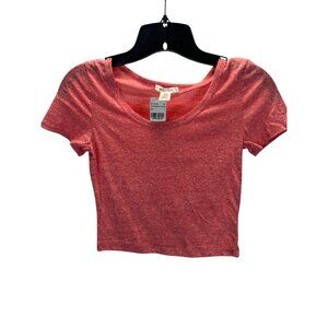 Bozzolo Kids Red Heathered Short Sleeve Crop Top Medium Casual Summer